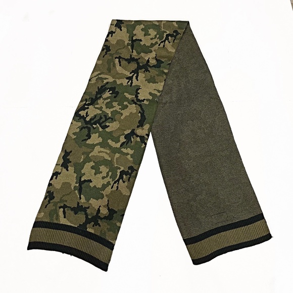 NWT Timberland Camo Jacquard Reversible Knit Scarf - Picture 4 of 15